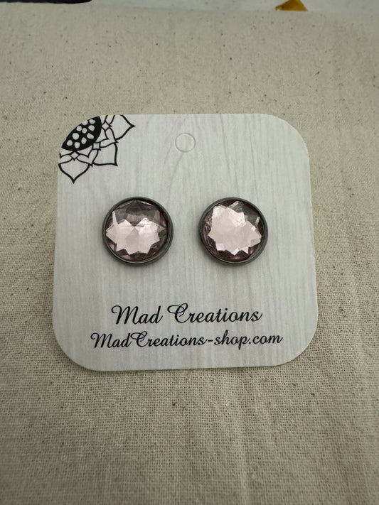 Baby pink reflective studs