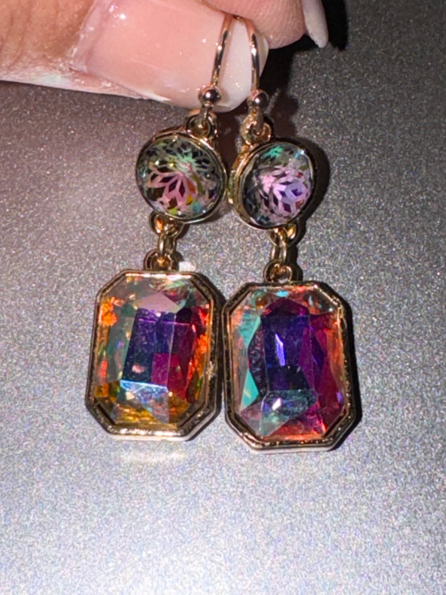 Multicolor rectangle dangles