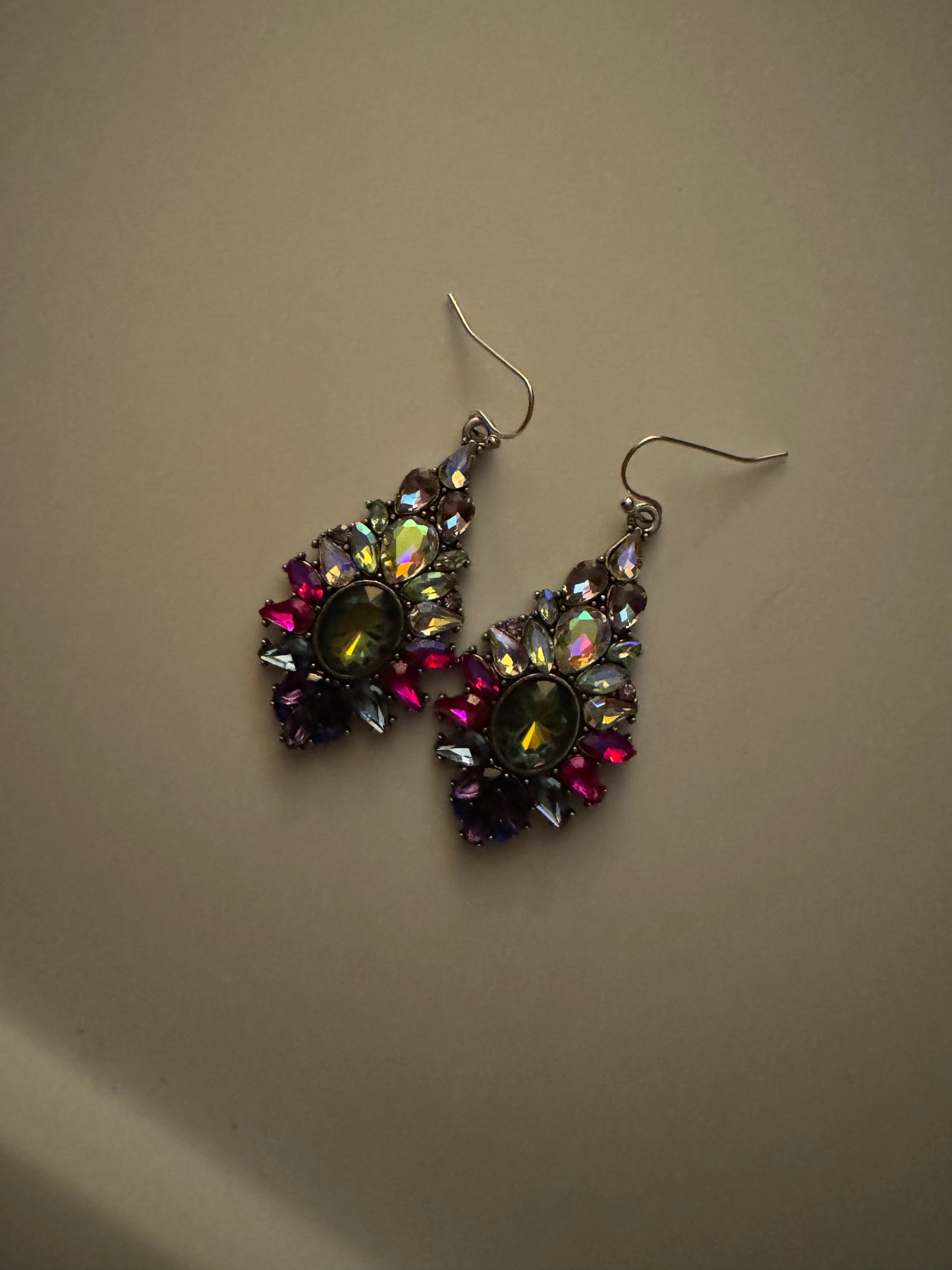 Multi color multi stone blingy dangles