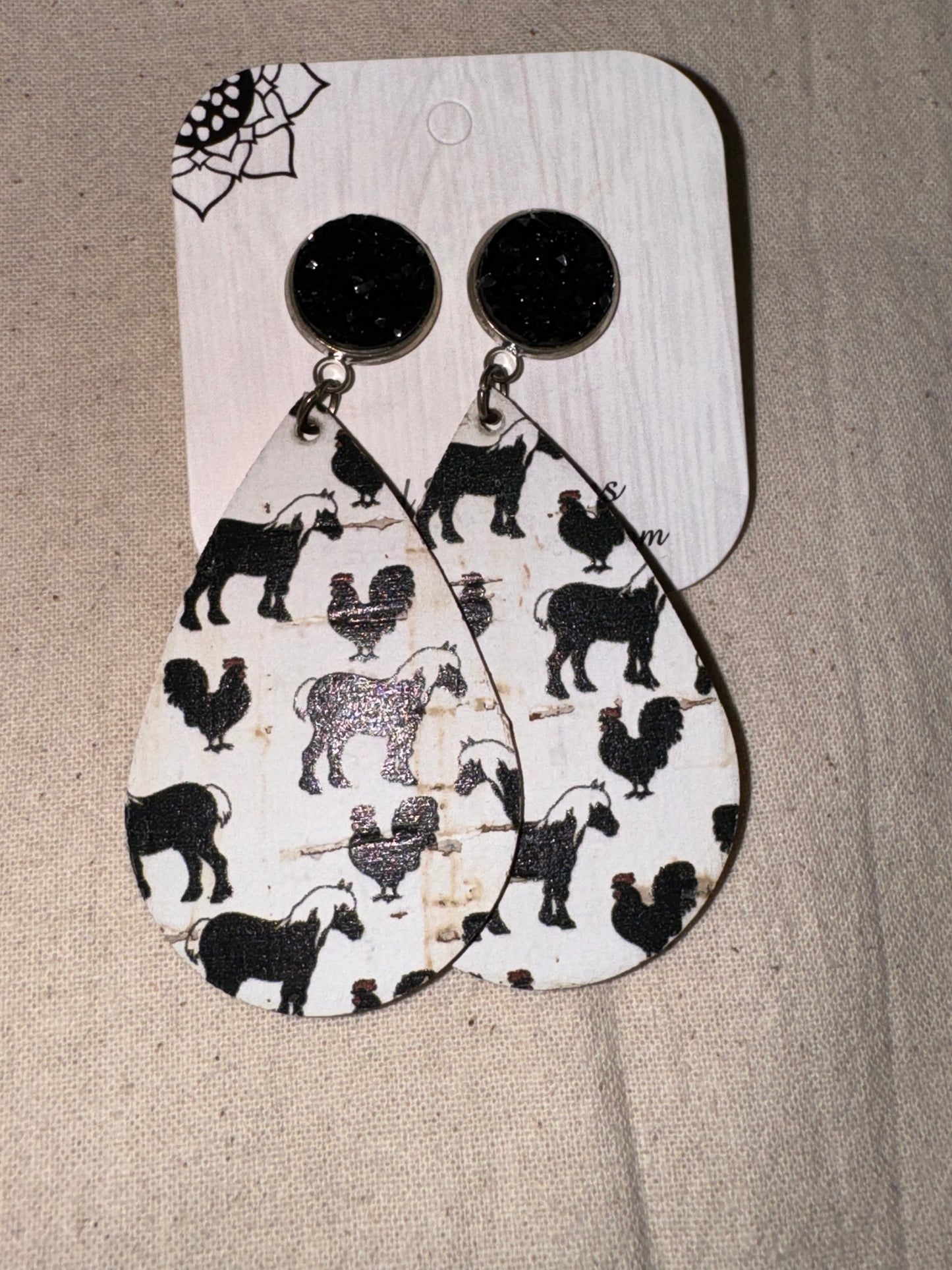 Farm animal stud dangles